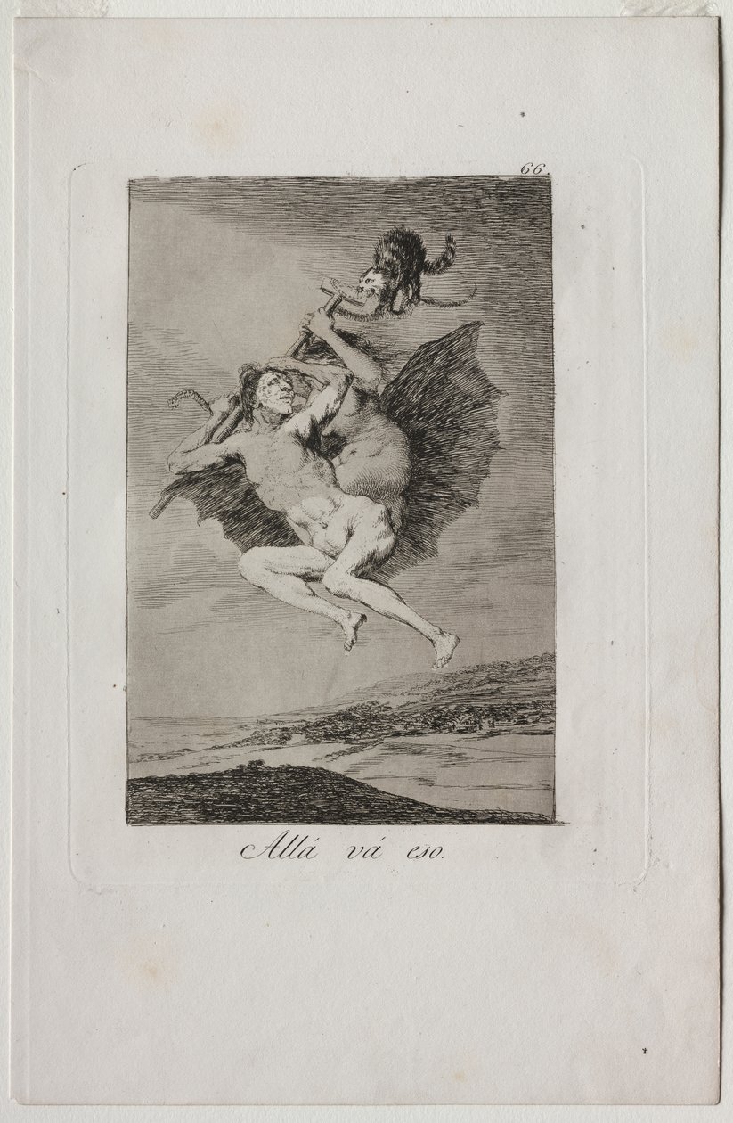 Caprichos: Ahí va. de Francisco de Goya