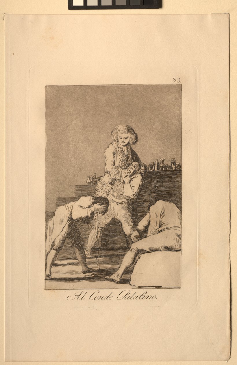 Caprichos: Al Conde Palatino o Conde del Paladar de Francisco de Goya