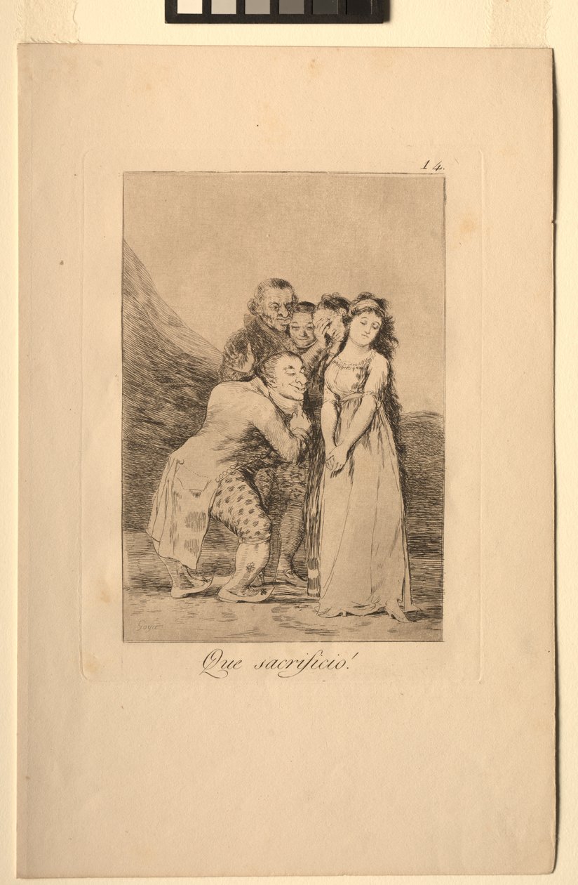 Caprichos: ¡Qué sacrificio! de Francisco de Goya