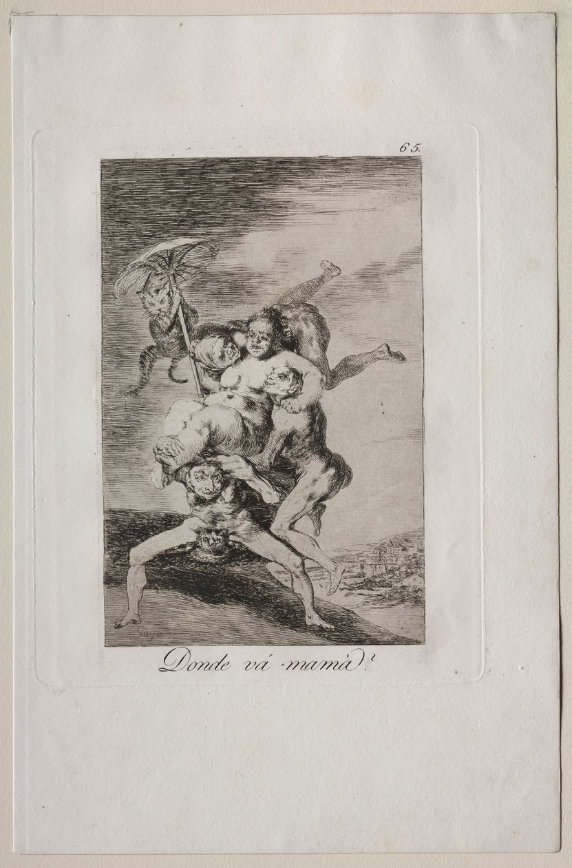 Caprichos: ¿A dónde va mamá? de Francisco de Goya