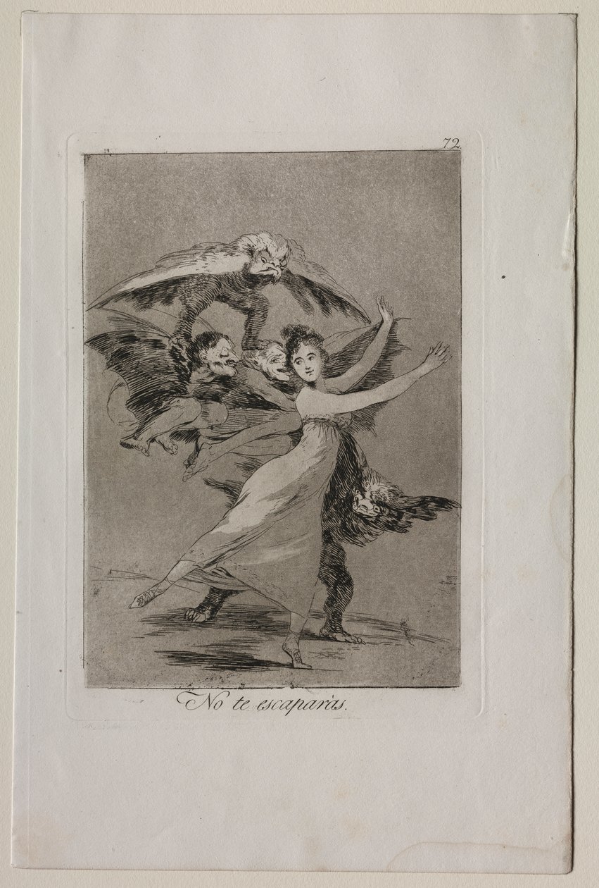 Caprichos: No escaparás de Francisco de Goya