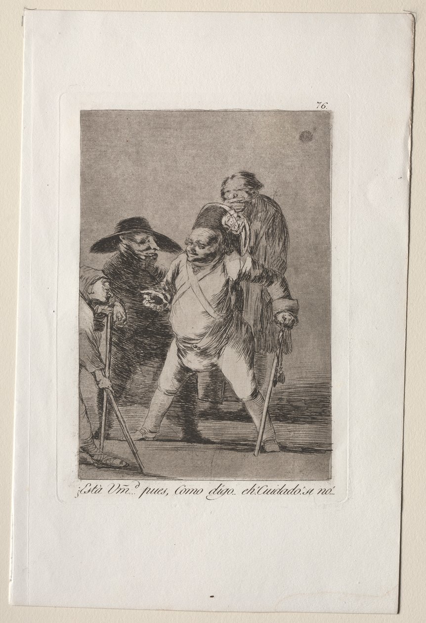 Caprichos: ¿Entiendes?...Bueno, como digo...¡eh! ¡Cuidado! De lo contrario... de Francisco de Goya