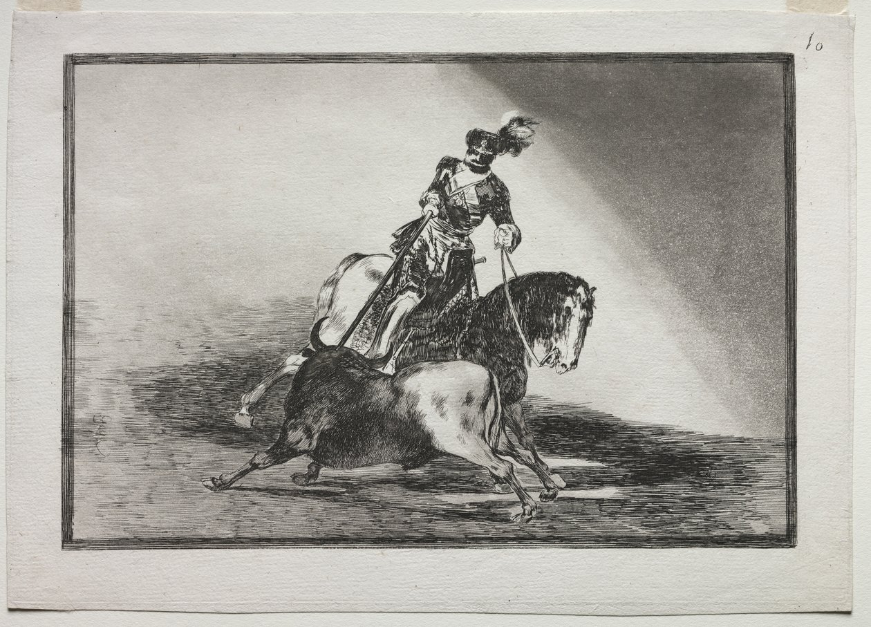 Charles V Spearing a Bull in the Ring at Valladolid de Francisco de Goya