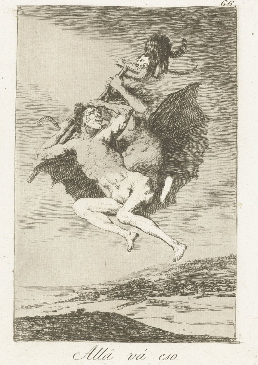 ahí van Allá vá eso (título sobre objeto) Los Caprichos (título de la serie) de Francisco de Goya