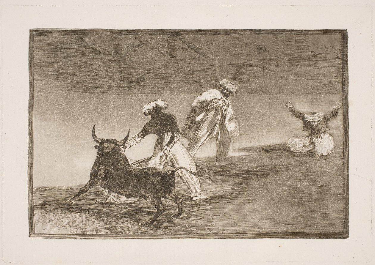 Provocando a otro en el cercado de Francisco de Goya