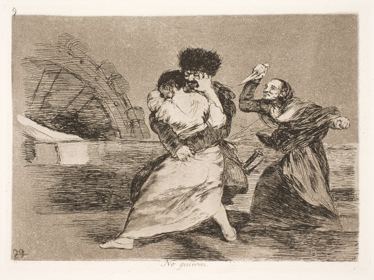 No quieren (9) de Francisco de Goya