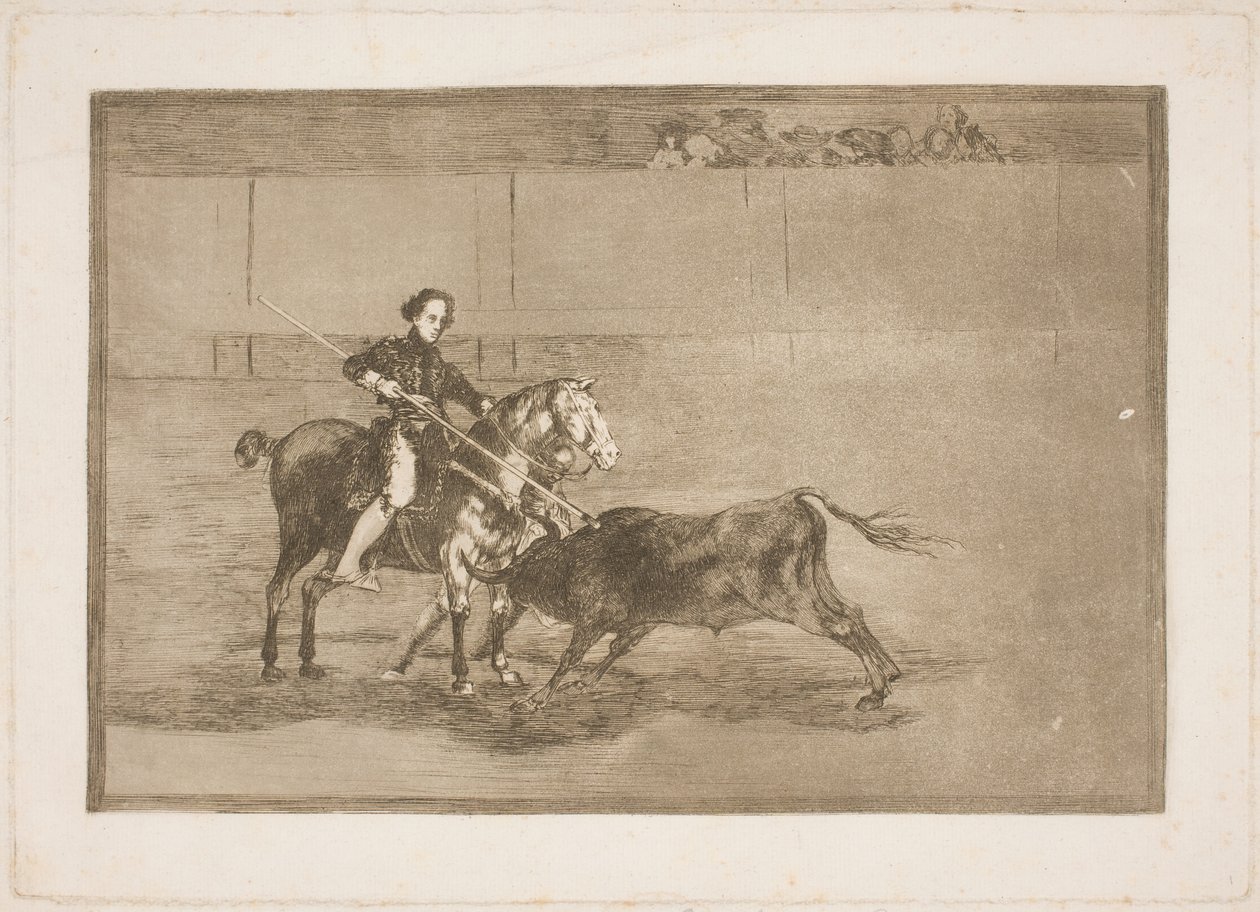 El celebrado valor masculino de Pajuelera (en la arena) en Zaragoza de Francisco de Goya