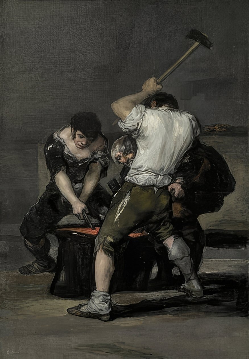 La herrería. Alrededor de 1815-20 de Francisco de Goya