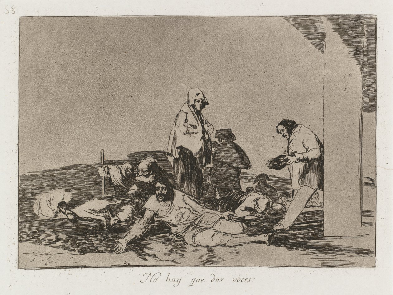 Desastres de la guerra: Pl. 58, No sirve de nada gritar de Francisco de Goya