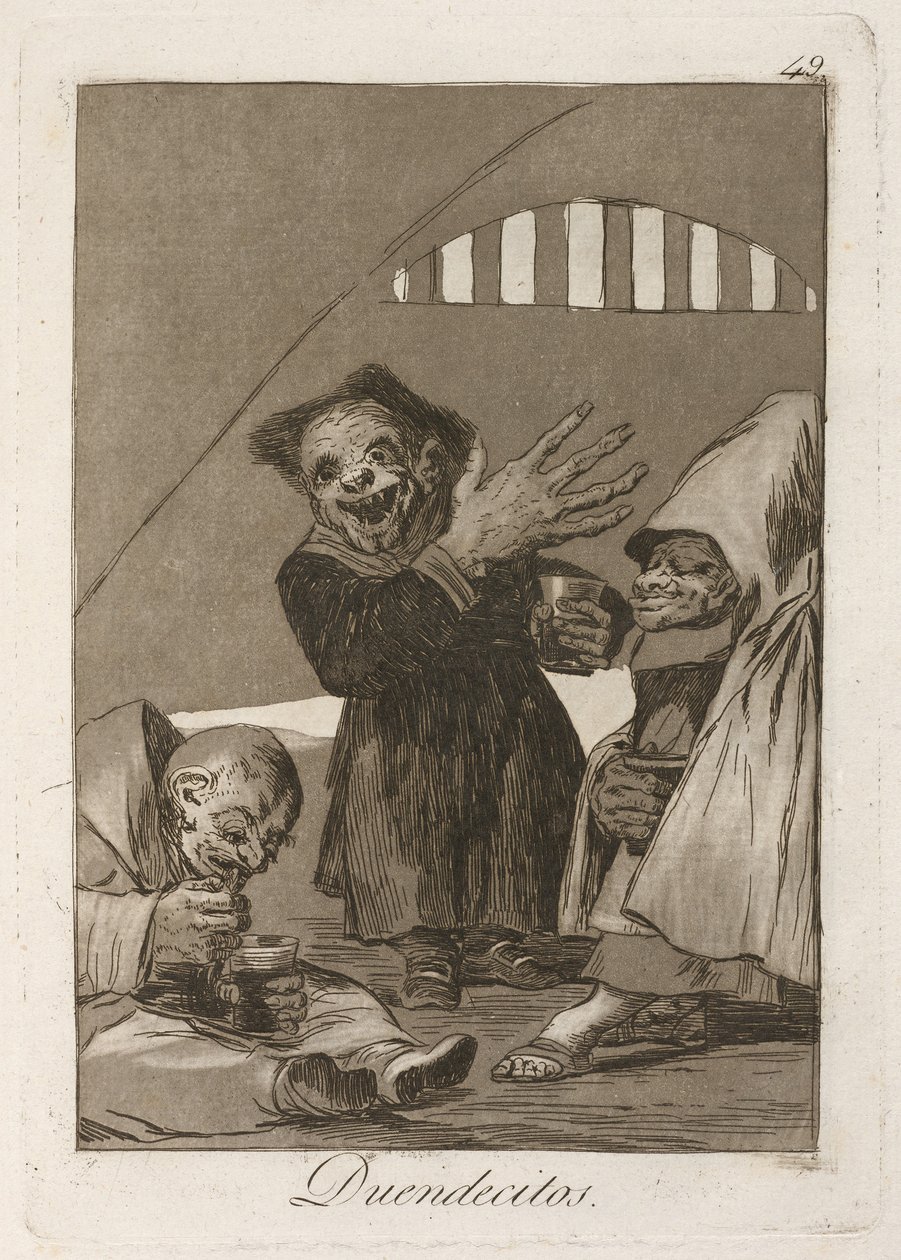 Duendecitos. Trasgos. De Los Caprichos, 1797-1798 de Francisco de Goya