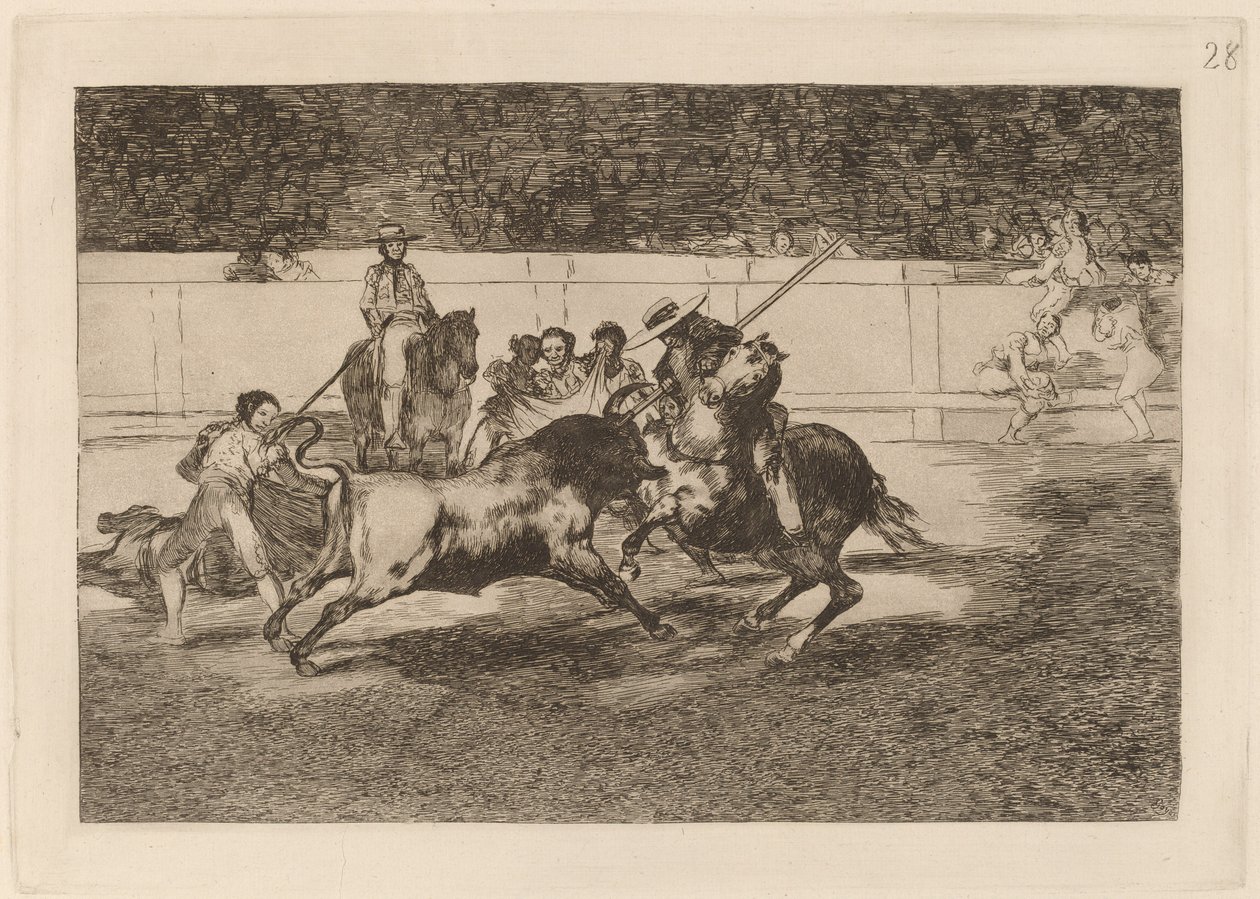 El esforzado Rendón picando un toro, de cuya suerte murió en plaza de Madrid de Francisco de Goya