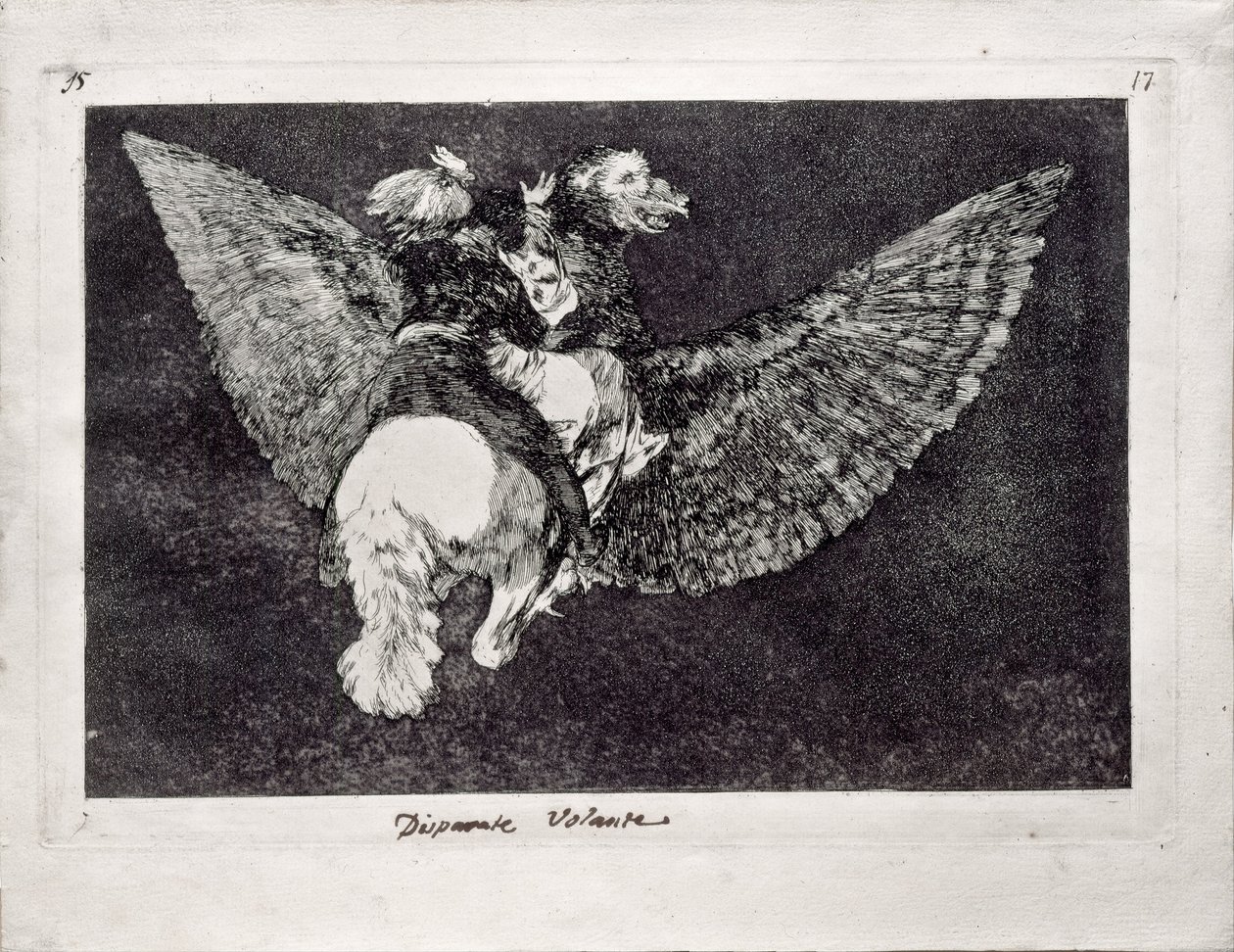 Locura voladora de la serie Los Disparates, 1815-1819 de Francisco de Goya