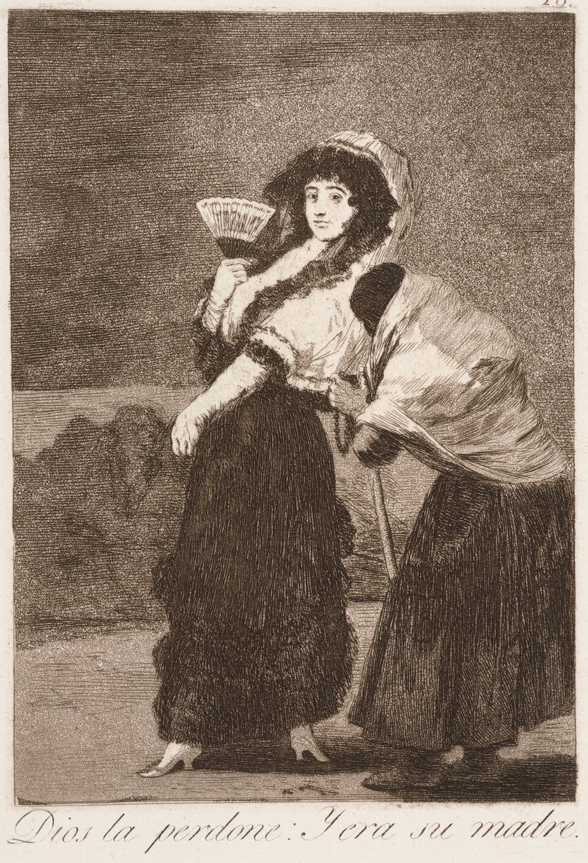«Por el amor de Dios: y era su madre» (Dios la perdone: y era su madre), de la serie «Los Caprichos» de Francisco de Goya