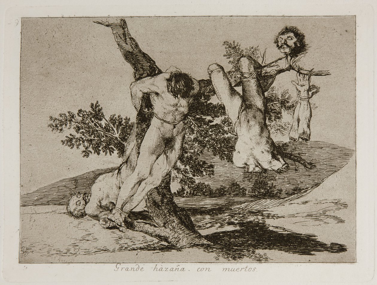 ¡Gran hazaña! ¡Con muertos! Una hazaña heroica! Con hombres muertos! Placa 39 de Los Desastres de la Guerra de Francisco de Goya
