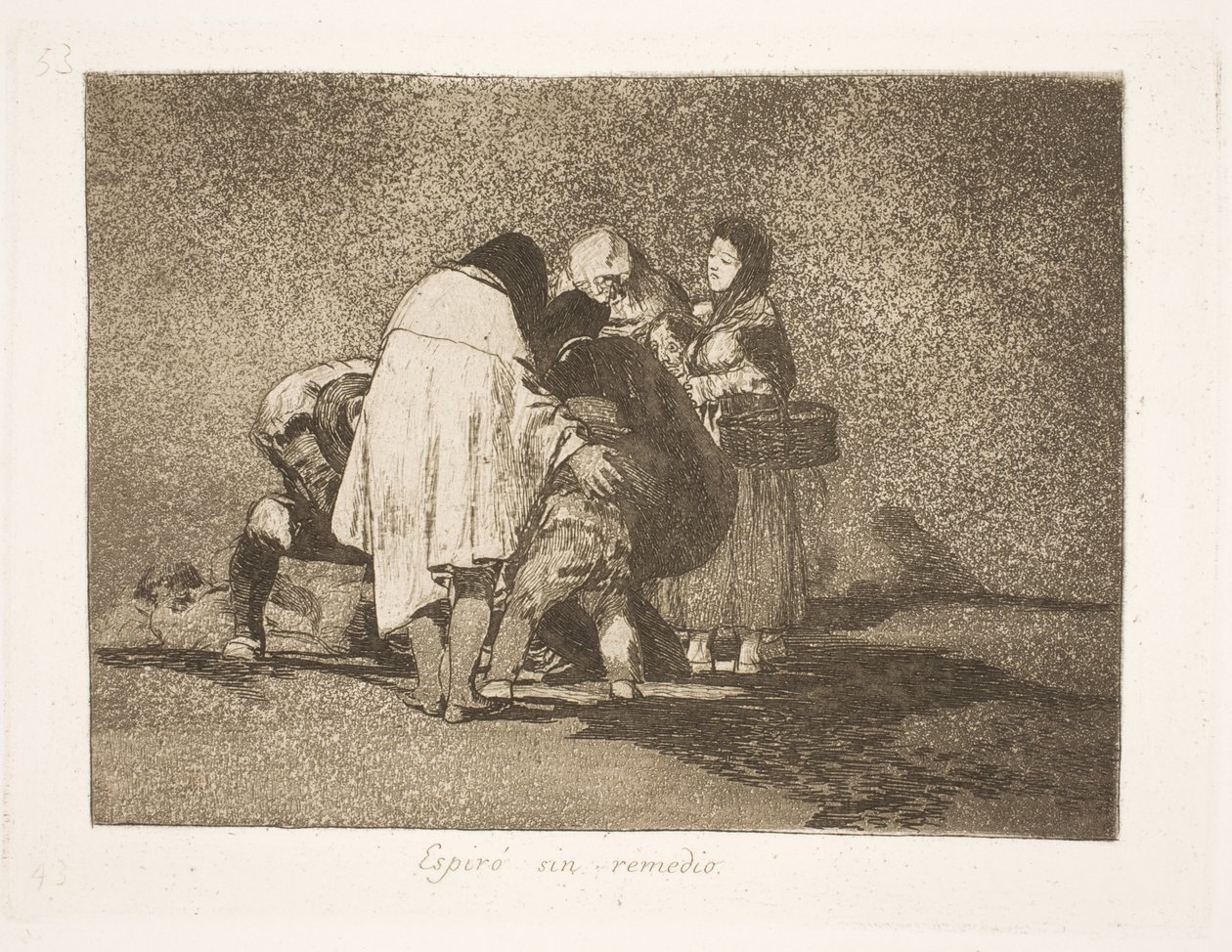 Murió, sin que nadie pudiera ayudarlo (53) de Francisco de Goya