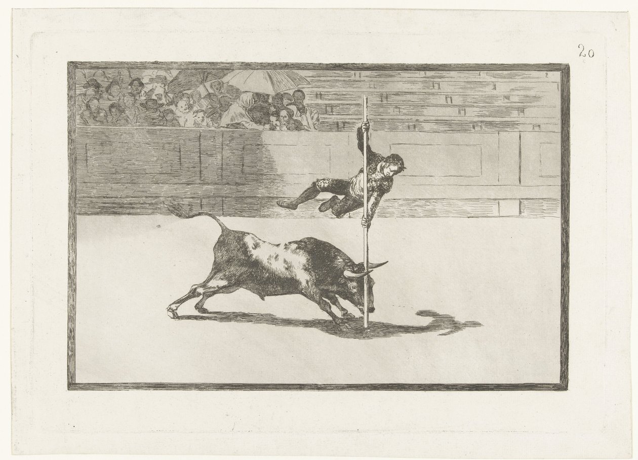 Juanito Apiñani in de arena van Madrid Ligereza y atrevimiento de Juanito Apiñani en la de Madrid La Tauromaquia (series title) Stierenvechten (series title) de Francisco de Goya
