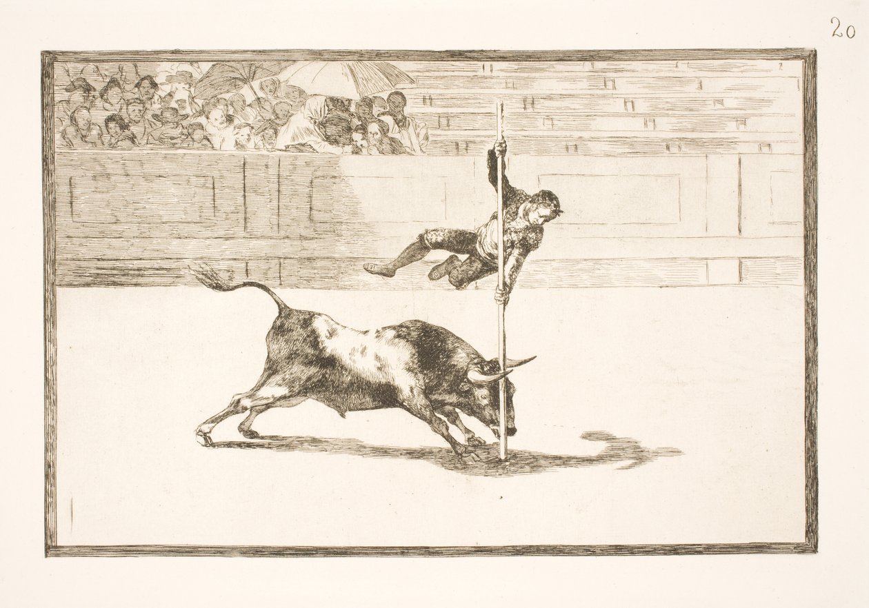 La agilidad y valentía de Juanito Apiñanis en la arena de Madrid de Francisco de Goya