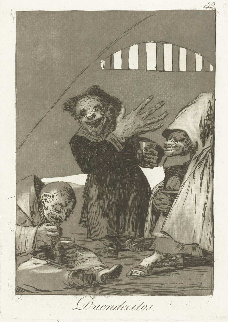 Kobolds Duendecitos Los Caprichos (series title) de Francisco de Goya