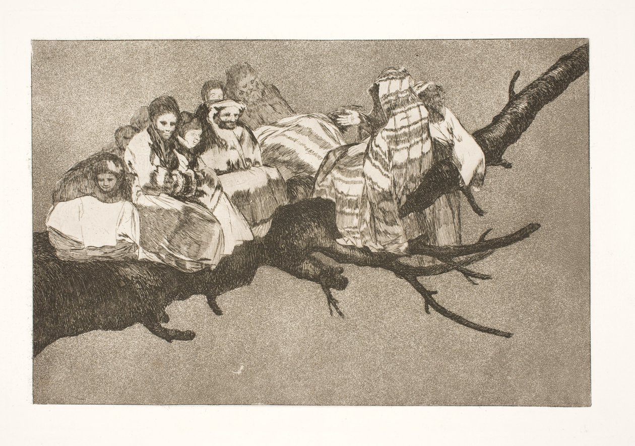 Estupidez ridícula (Andar entre las ramas / Hablar a través de su sombrero) de Francisco de Goya