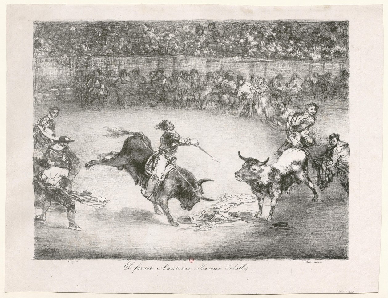 [Les Taureaux de Bordeaux : El famoso Americano Mariano Ceballos] de Francisco de Goya