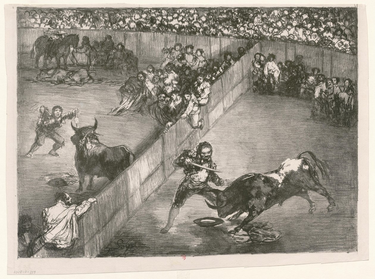[Los Taureaux de Burdeos: La división de la plaza] de Francisco de Goya
