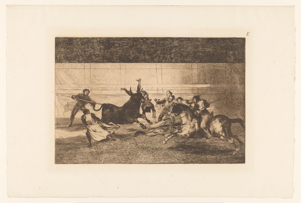Hombre empalado en un cuerno de toro Mort de Pepe Illo Corridas de toros (título de la serie) La Taureaumachie (título de la serie) La Tauromaquia (título de la serie) de Francisco de Goya