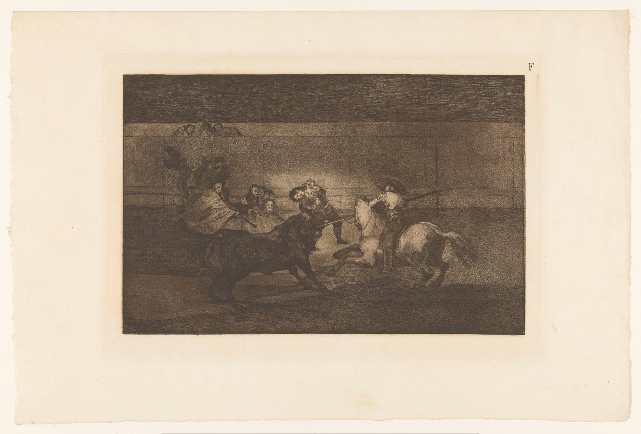 Hombre empalado en un cuerno de toro Mort de Pepe Illo Corridas de toros (título de la serie) La Taureaumachie (título de la serie) La Tauromaquia (título de la serie) de Francisco de Goya