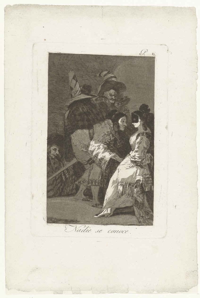 nadie se conoce a si mismo Nadie se conoce (título sobre objeto) Los Caprichos (título de la serie) de Francisco de Goya
