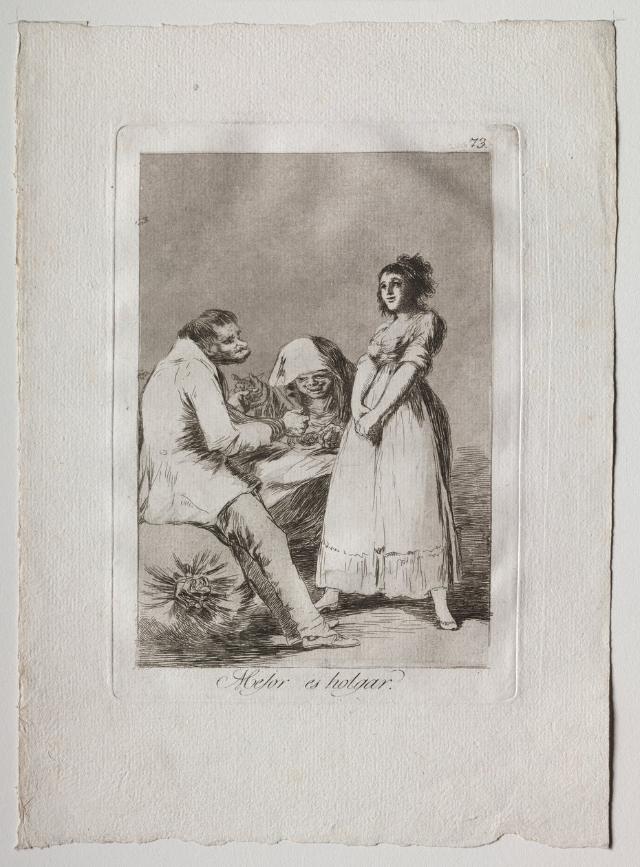 Ochenta Caprichos: Es Mejor Ser Perezoso de Francisco de Goya