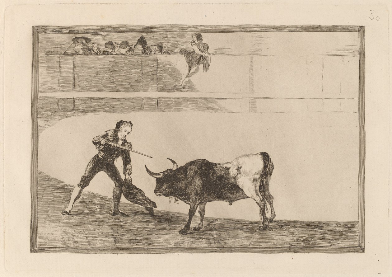 Pedro Romero matando a toro parado de Francisco de Goya