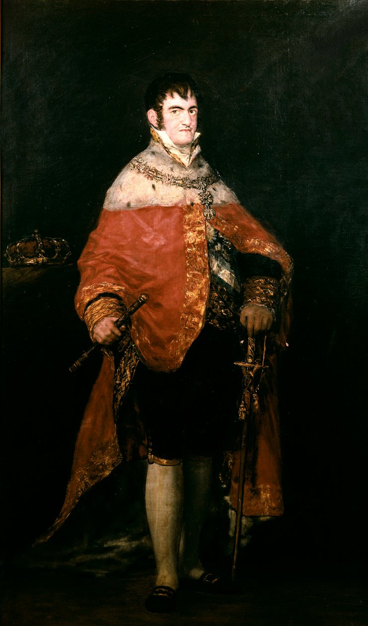 Retrato del Rey de España, Fernando VII (1784-1833) con su manto real de Francisco de Goya