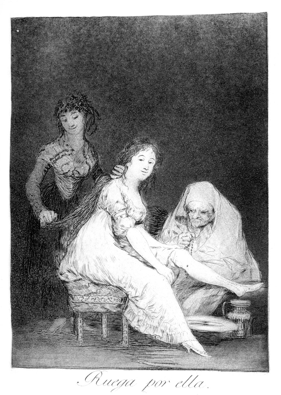 Ella reza por ella, 1799 de Francisco de Goya