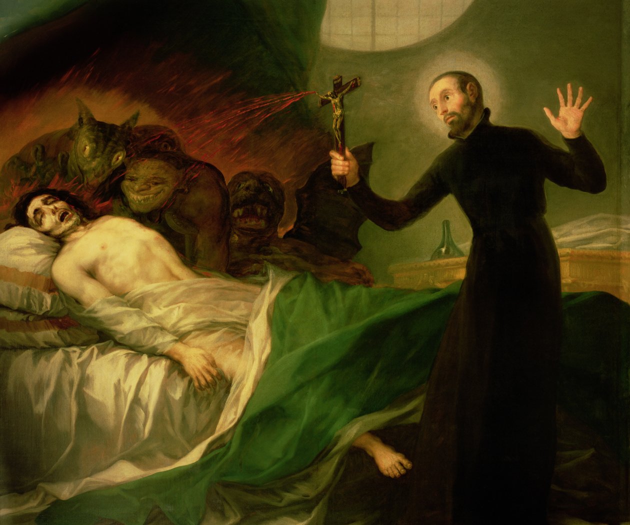 San Francisco de Borja (1510-72) ayudando a un impenitente moribundo, 1795 de Francisco de Goya