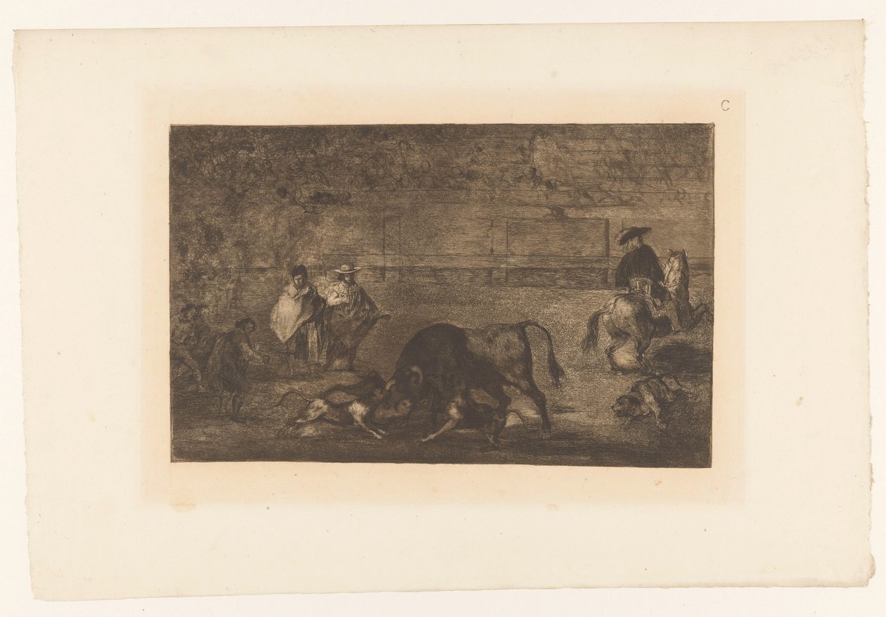 Toro atacado por perros Les chiens lâchés sur le taureau Corridas de toros (título de la serie) La Taureaumachie (título de la serie) La Tauromaquia (título de la serie) de Francisco de Goya