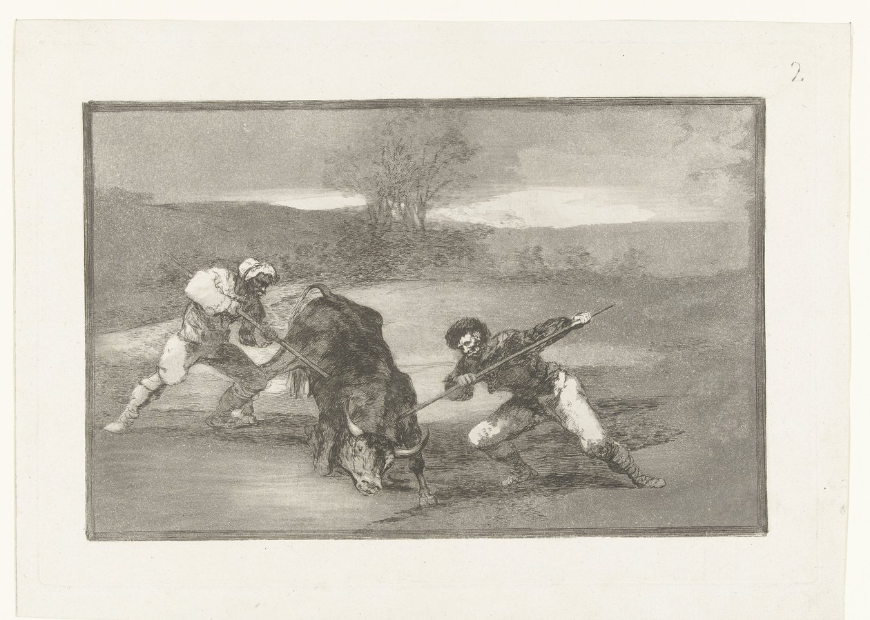 Caza de toros a pie Otro modo de cazar a pie Corridas de toros (título de la serie) La Tauromaquia (título de la serie) de Francisco de Goya
