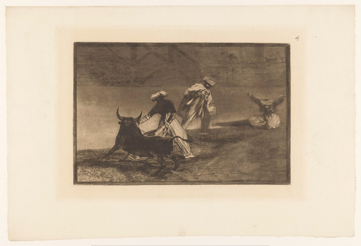 Toreros en una arena Capean otro encerrado Corridas de toros (título de la serie) La Taureaumachie (título de la serie) La Tauromaquia (título de la serie) de Francisco de Goya