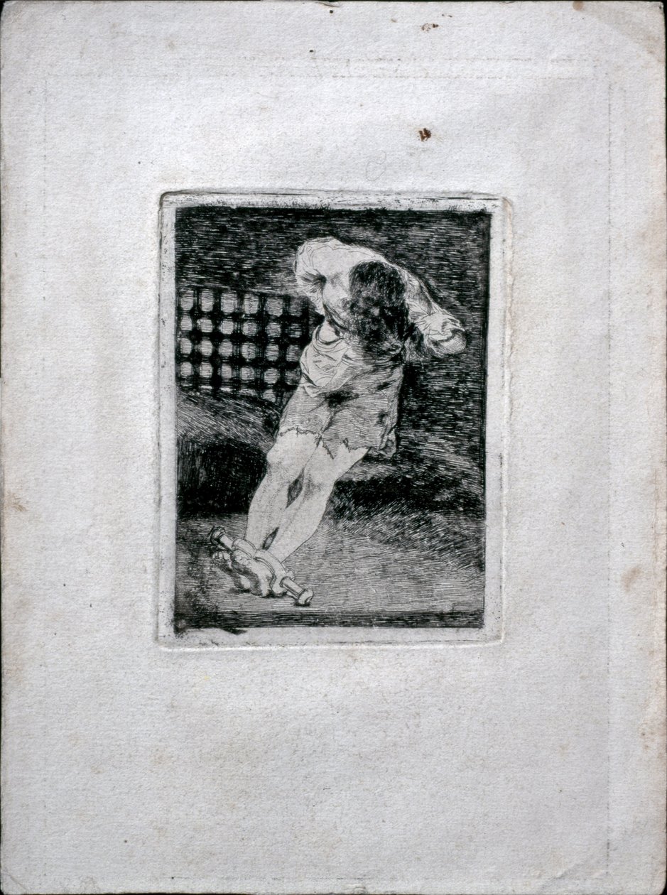 La custodia de un criminal no requiere tortura, c. 1810 de Francisco de Goya