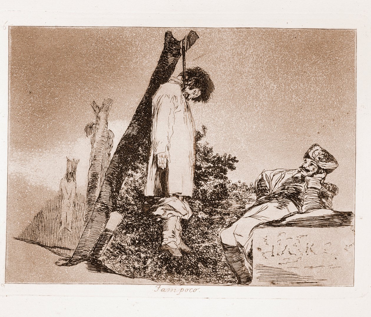 Los Desastres de la Guerra: No hay esperanza (aguafuerte del dibujo preparatorio) de Francisco de Goya