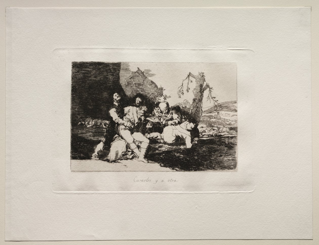 Los horrores de la guerra: Cúralos y al siguiente de Francisco de Goya