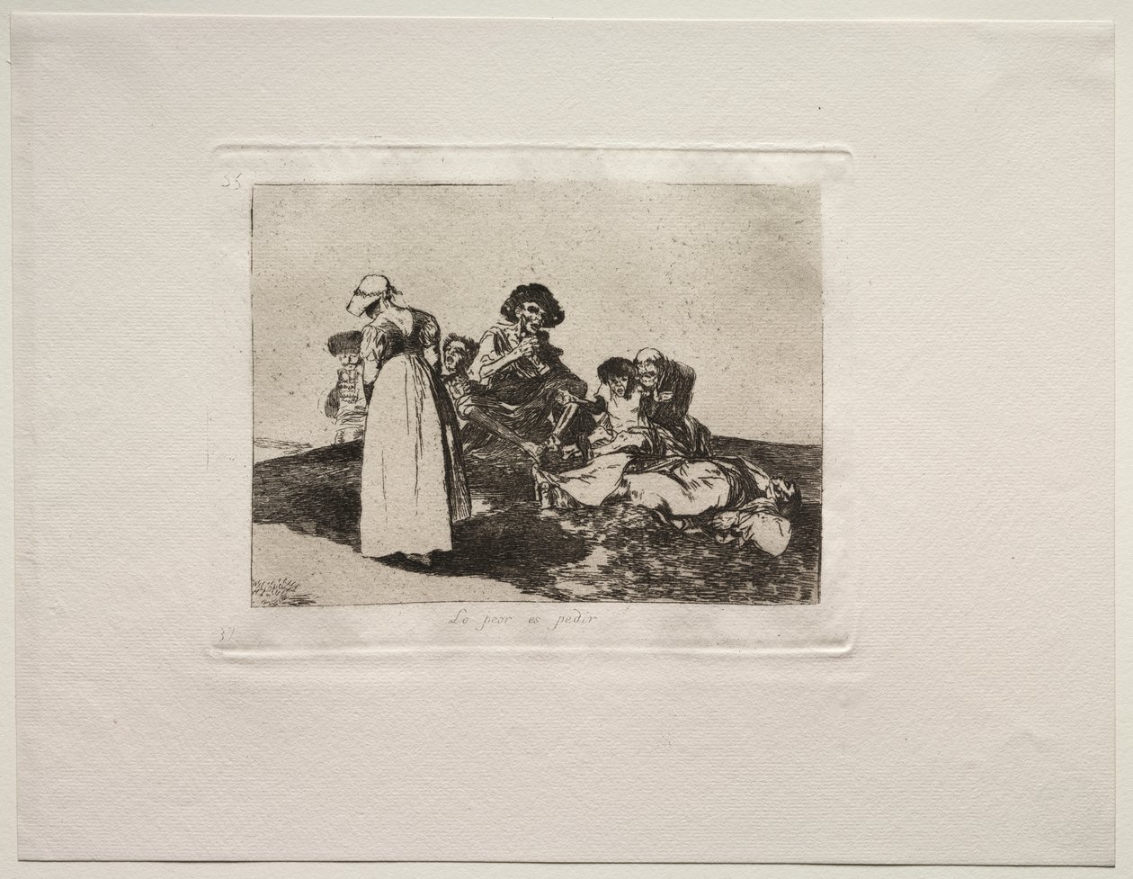 Los horrores de la guerra: Lo peor es mendigar de Francisco de Goya