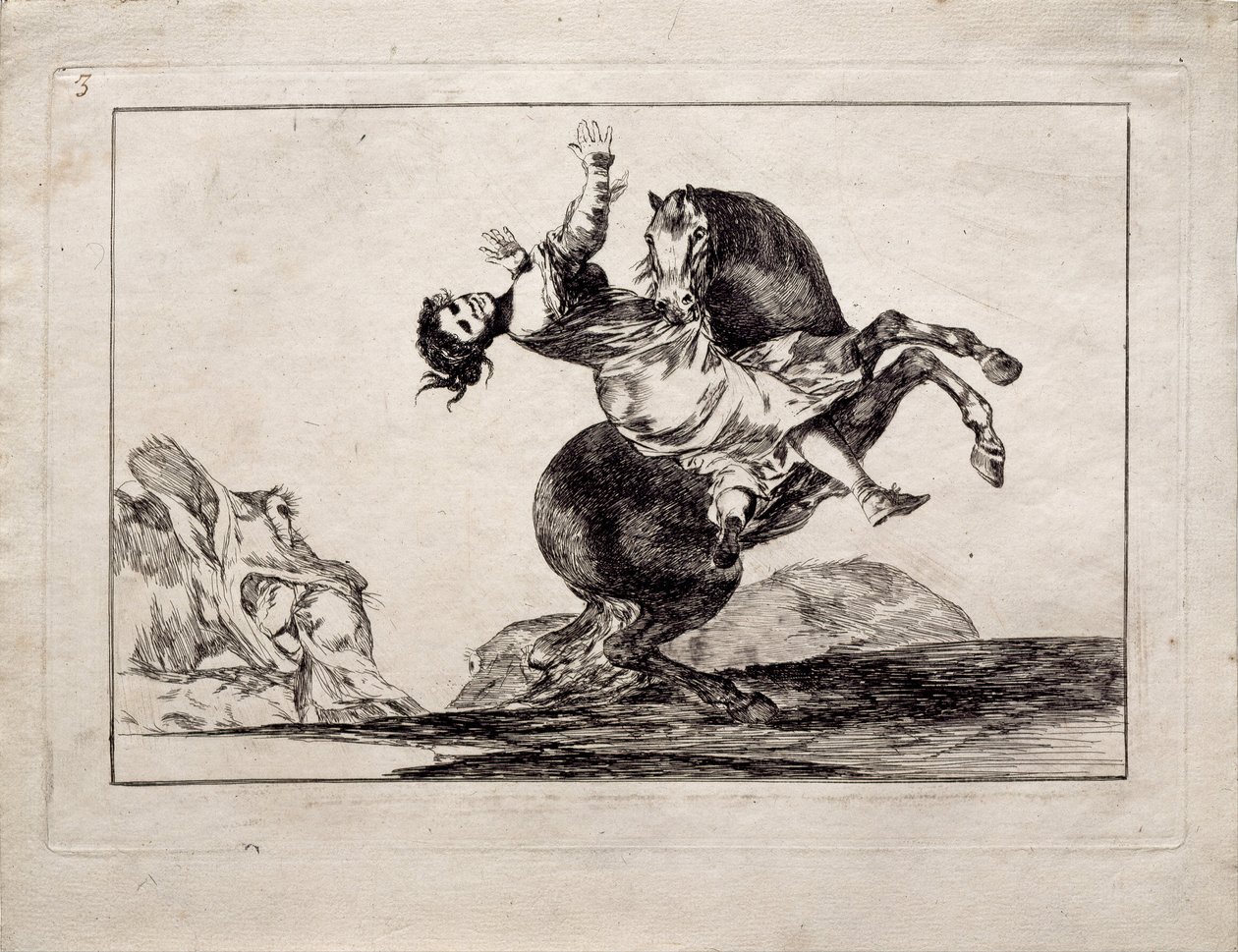 El secuestrador de caballos de la serie Los Disparates, 1815-1819 de Francisco de Goya