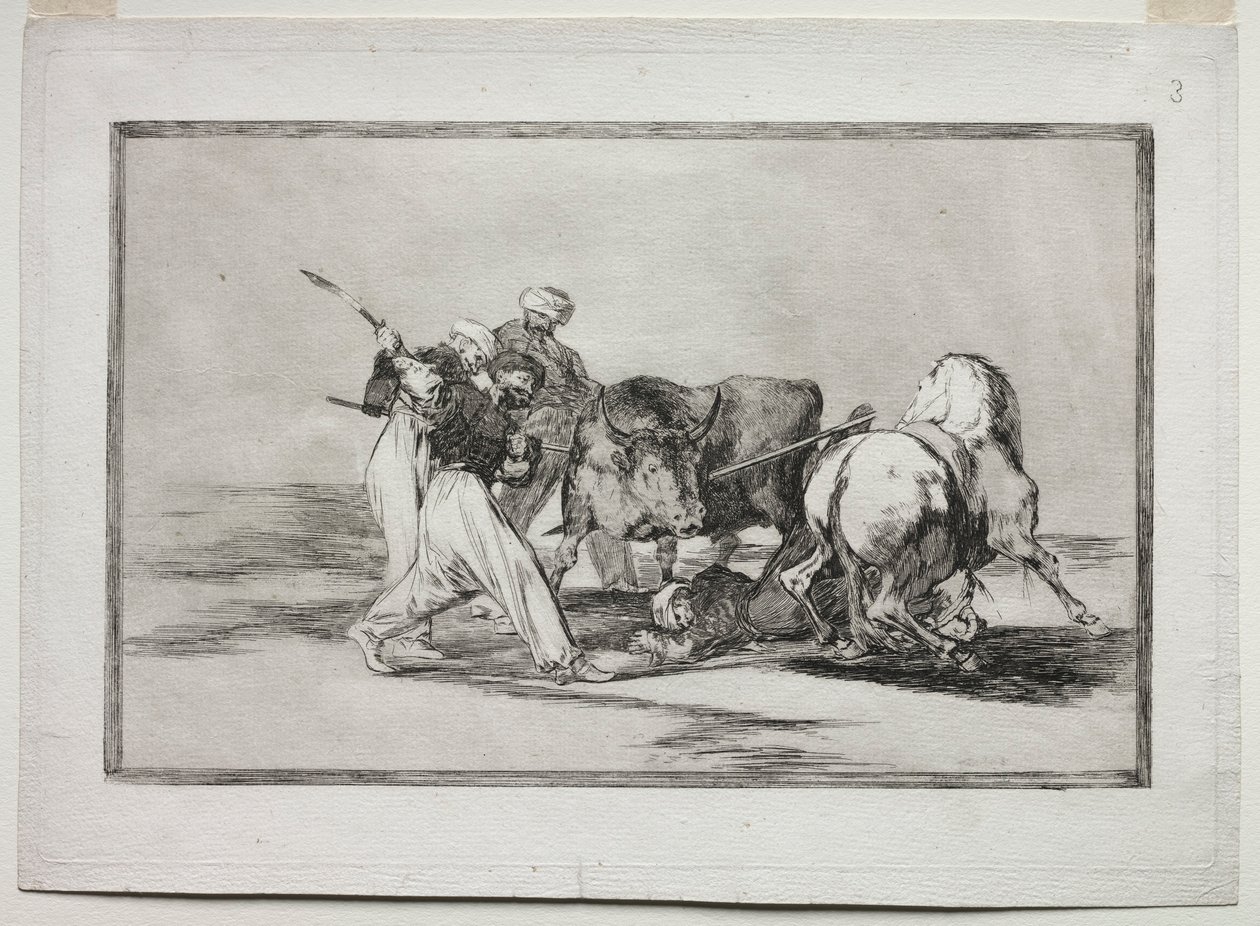 Los moros asentados en España, abandonando las supersticiones del Corán, adoptaron este arte..., 1815-1816 de Francisco de Goya