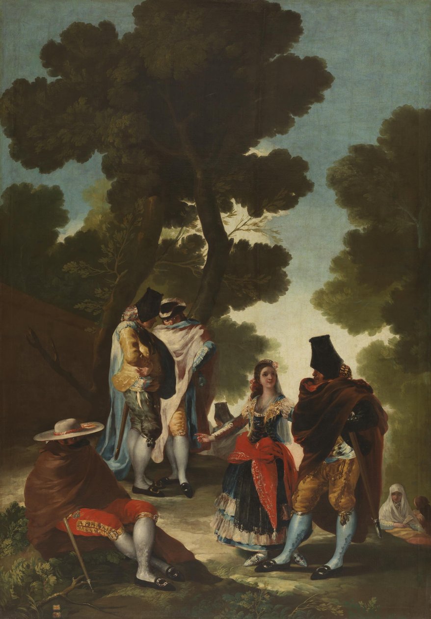 La mujer bonita y los hombres enmascarados (El camino de Andalucía) de Francisco de Goya