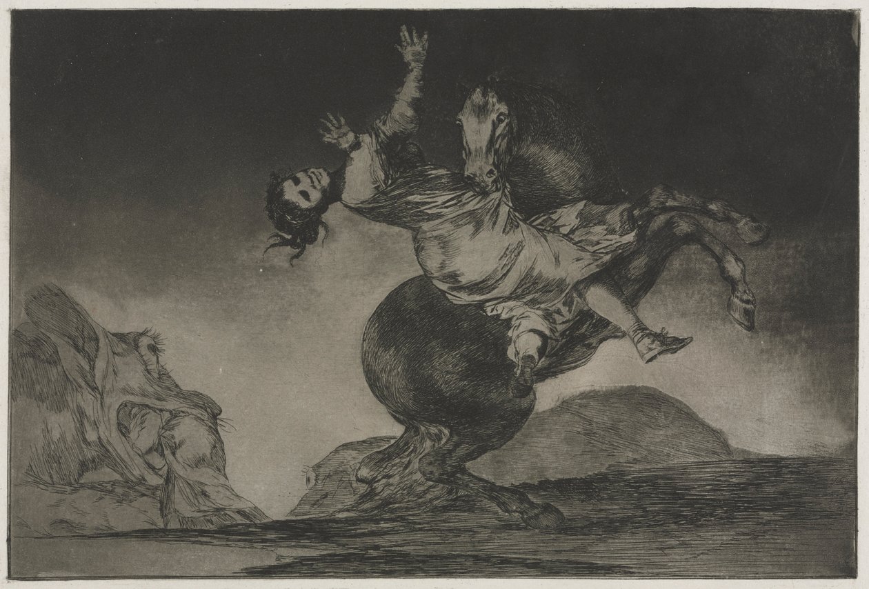 Los Proverbios: El Abductor de Caballos, 1864 de Francisco de Goya