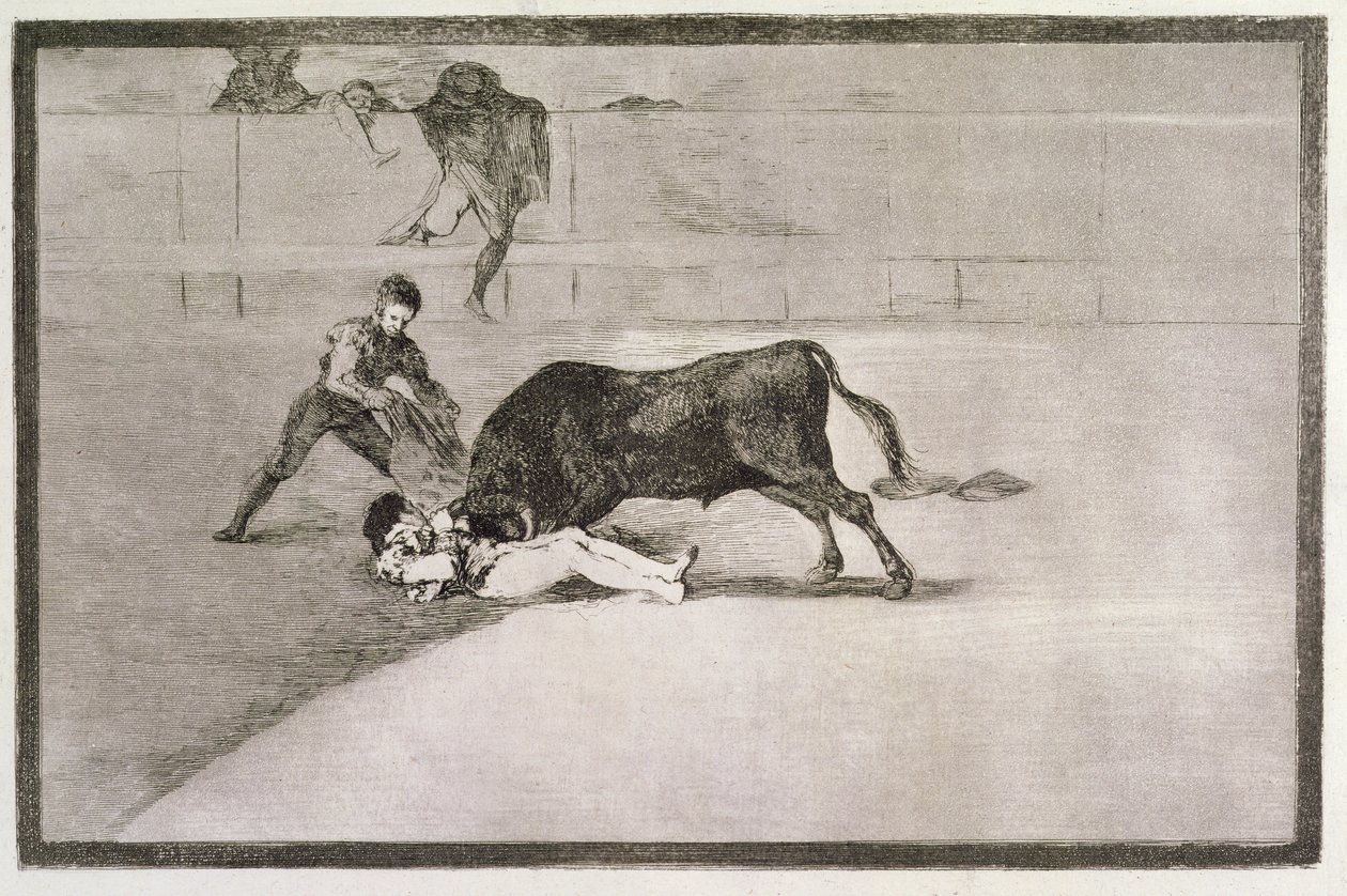 La desafortunada muerte de Pepe Hillo (José Delgado) en la plaza de toros de Madrid el 11 de mayo de 1801, lámina 33 de 