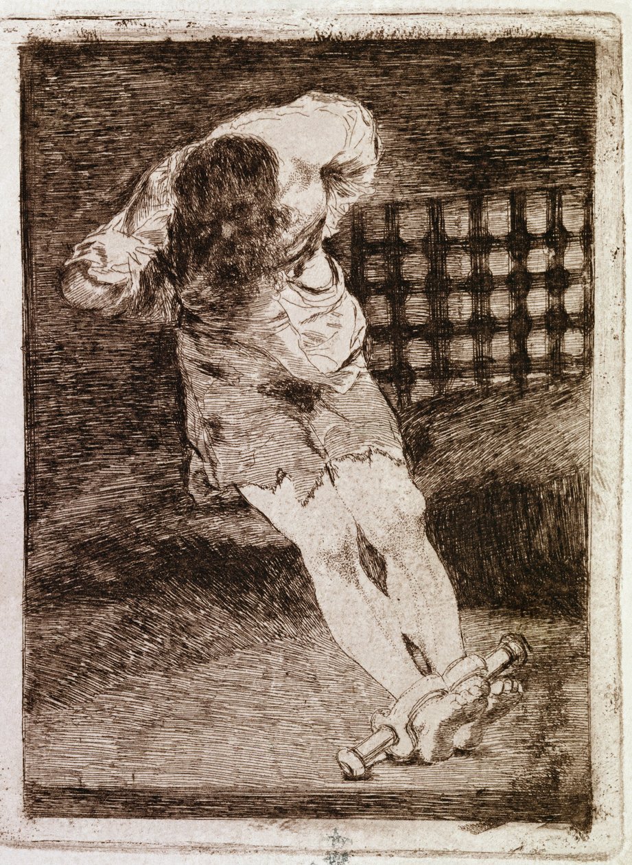 El recluso de una persona culpable no requiere tormento (grabado) de Francisco de Goya