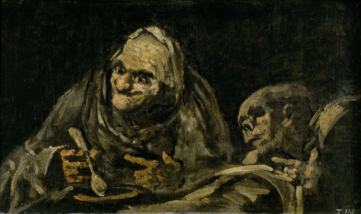 Dos viejos comiendo sopa La bruja de Francisco de Goya