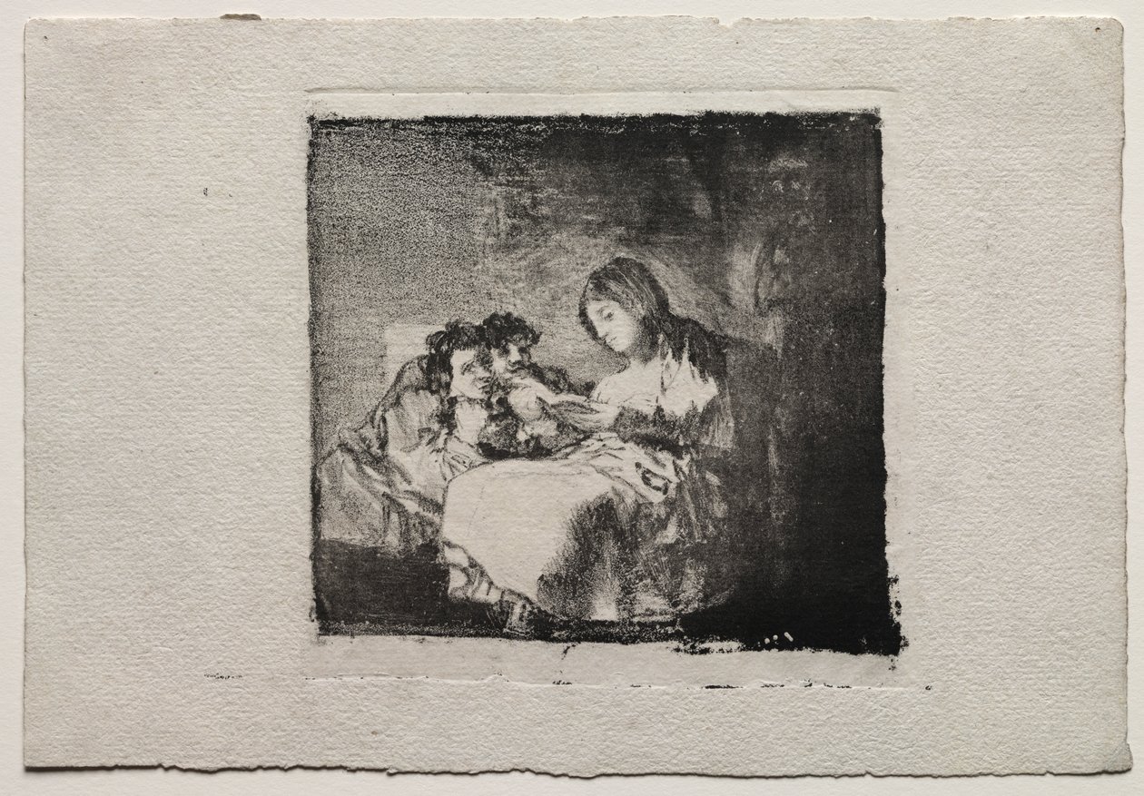 Woman Reading to Two Children de Francisco de Goya