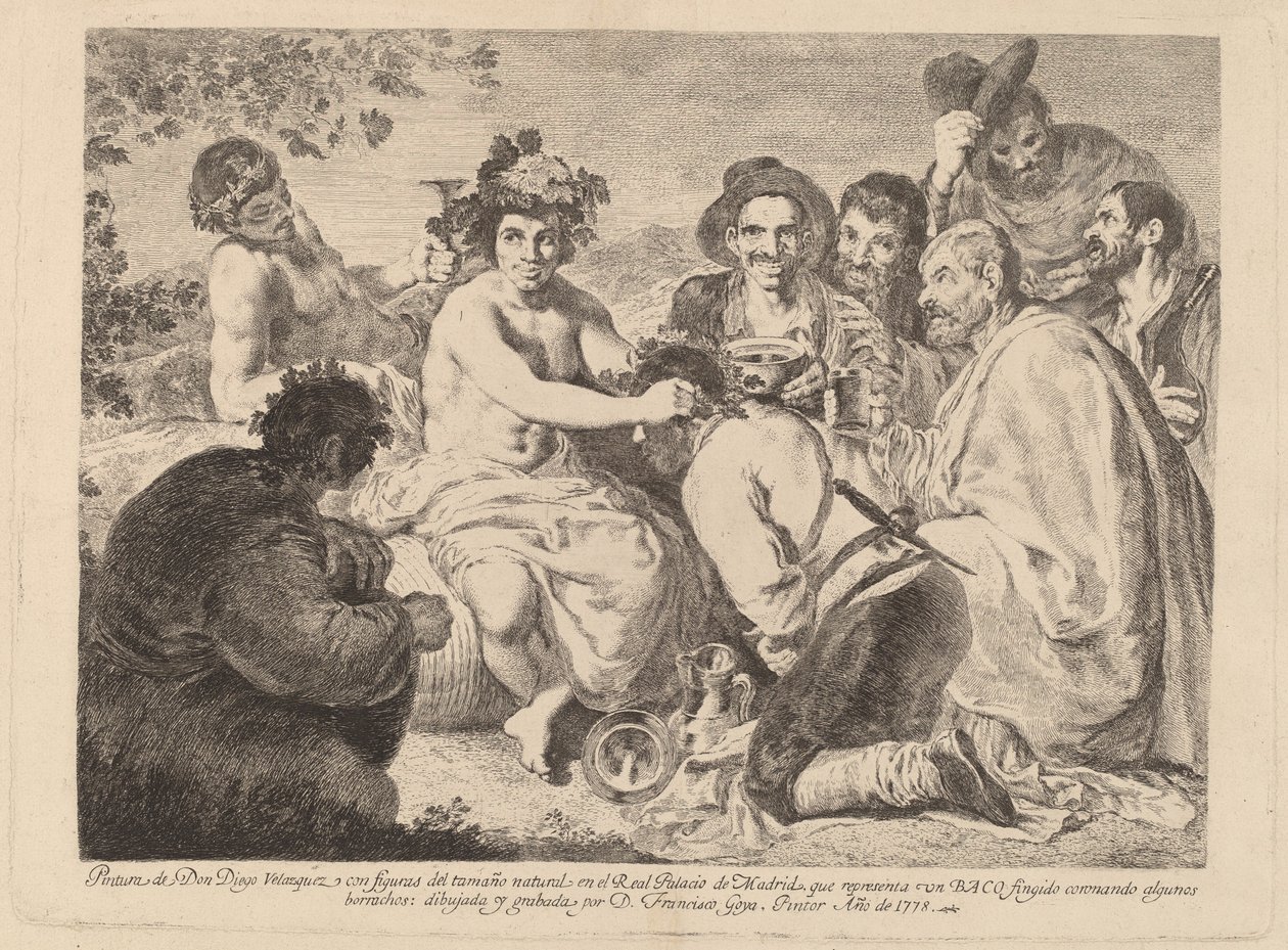 Baco (Bacchus) de Francisco de Goya after Diego Velázquez