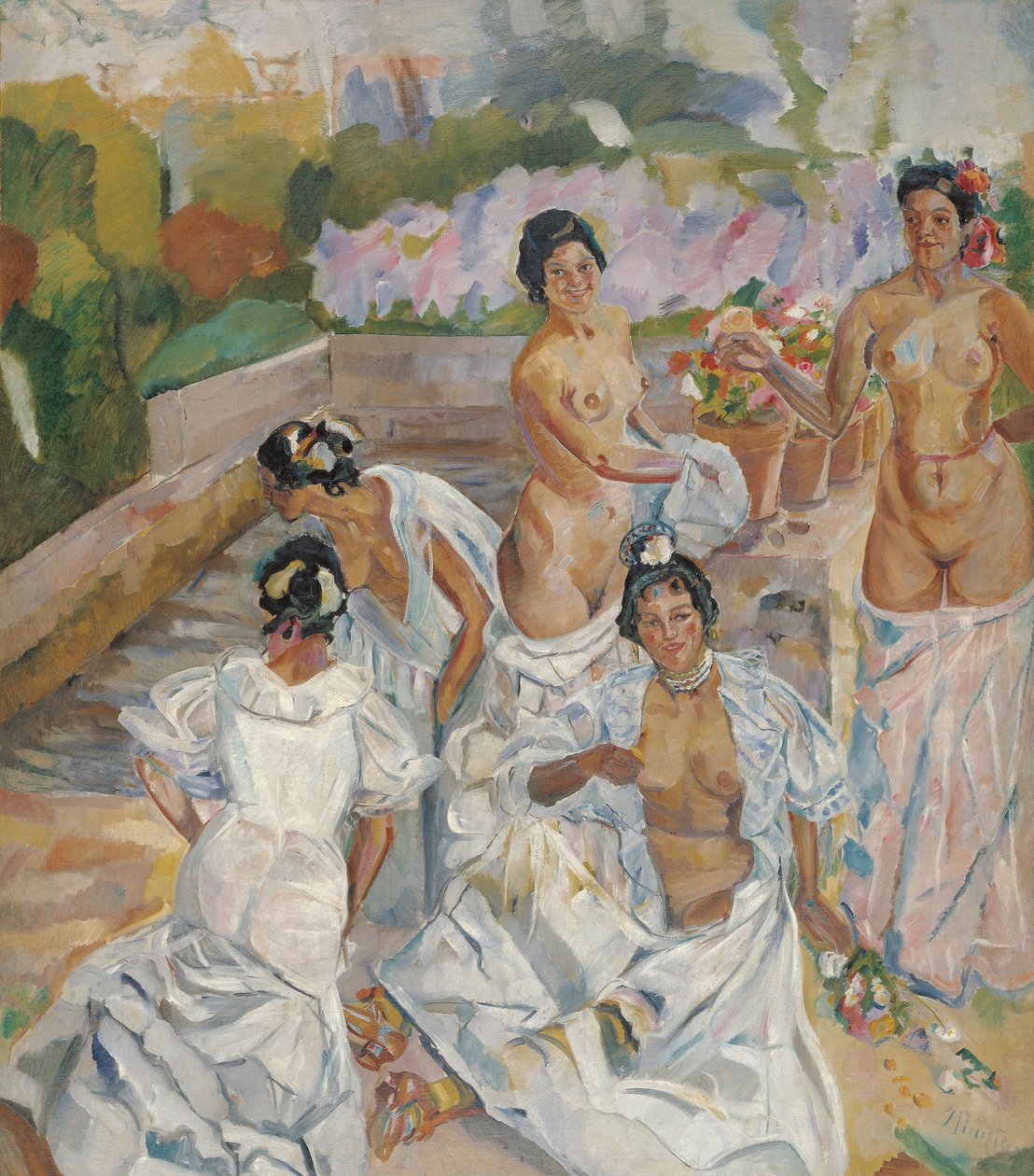 El Baño (Sevilla) - Iturrino, Francisco (1864-1924) - c. 1908 - Óleo sobre lienzo - 200x174 - Museo Carmen Thyssen, Málaga de Francisco de Iturrino